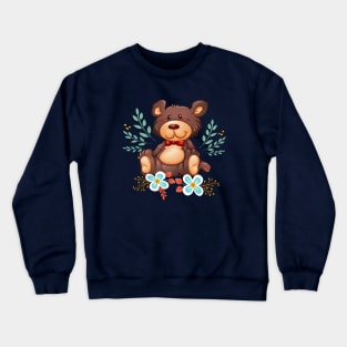 Cute Bear Animals Flower Crewneck Sweatshirt